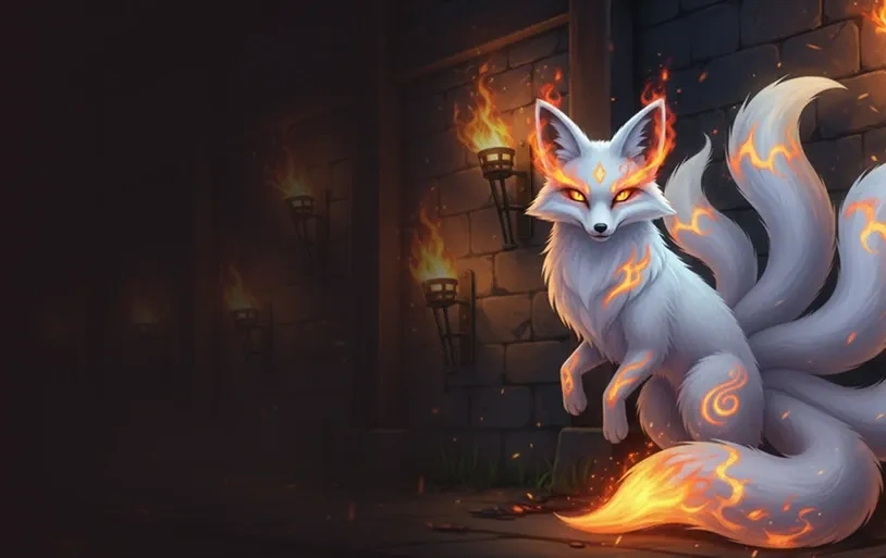 Wolf.io Casino vuurvos mascotte